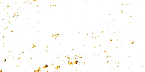 Abstract golden confetti falling down bokeh glitter and zigzag ribbon on transparent background. Design for holyday and celebration background. Vector illustration.