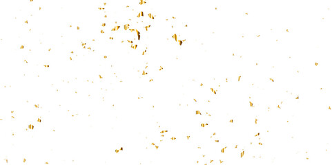 Doted and confetti golden glitter on transparent background. Shiny glittering dust. Gold glitter sparkle confetti that floats down falling. Vector illustration.