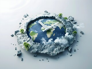 Countdown to Ecological Crisis Global Climate Clock Embedded in Earth
