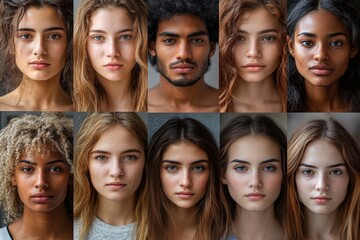 People Face Headshot Collage, Generative AI