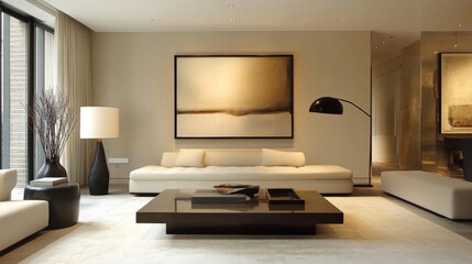 Fototapeta premium Modern Minimalist Living Room with Elegant Decor