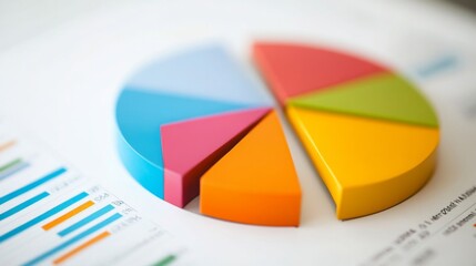 Obraz premium Colorful Pie Chart Representation for Data Analysis