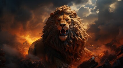 Naklejka premium The Lion's Roar