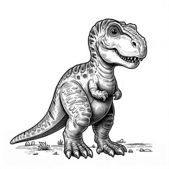 Naklejka premium Dinosaur Coloring Pages for Kids to Enjoy, generative AI