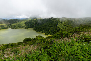 Flores island in the Azores archipelago Portugal