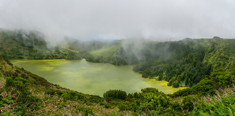 Flores island in the Azores archipelago Portugal