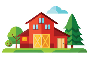 Farm building vector illustration isolated on a white background