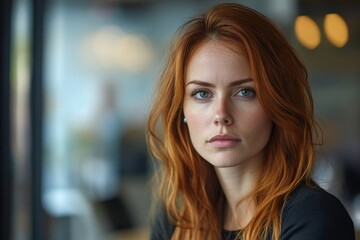Obraz premium Portrait Of A Unhappy Businesswoman, Generative AI
