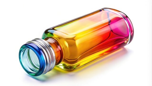 200ml Clear Glass Bottle with a Screw Top Lid Isolated on a White Background for Product Display
