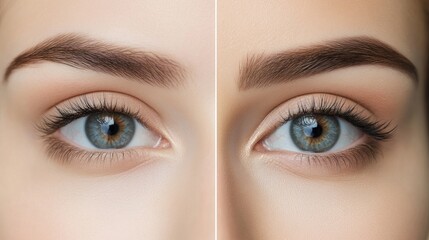 Fototapeta premium Close-Up of Beautiful Eyes with Perfect Eyebrows