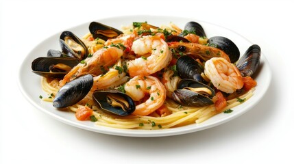 Delicious Shrimp and Pasta with Mussels Dish