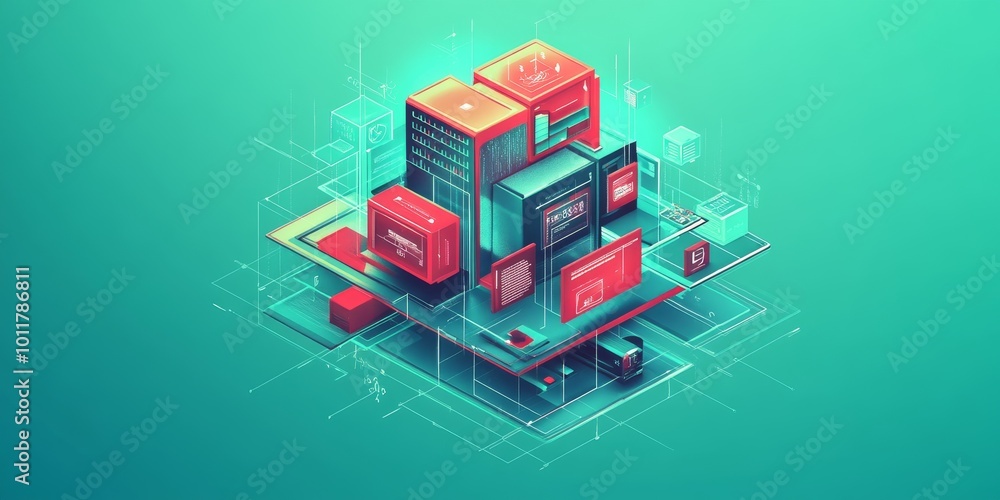 Poster Smart Kitchen Appliances: Create an image of a modern kitchen featuring smart appliances like a connected refrigerator and an advanced coffee maker.