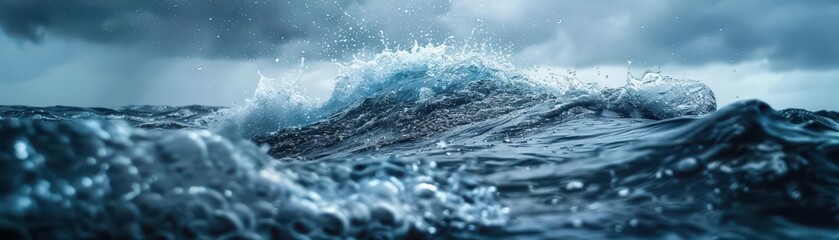 Electric watercraft on dynamic waves, modern and thrilling, Coastal, Cool tones, Photograph, Water adventure