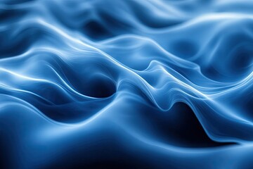 Obraz premium A mesmerizing abstract representation of flowing blue waves, capturing the essence of water and tranquility in stunning detail.