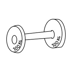 Barbell icon template color editable. Barbell symbol vector sign isolated on white background.