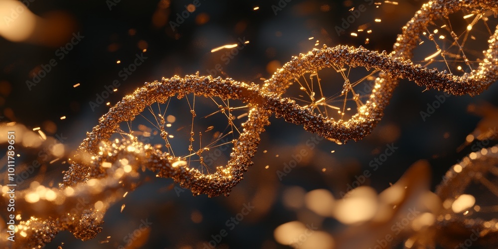 Aufkleber DNA Helix with Network Lines: Create a visual of a DNA double helix, with interconnected lines branching out from it, symbolizing the connectivity of genetic information
