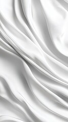 Obraz premium Elegant white satin fabric draping smoothly, creating soft waves and a luxurious appearance ideal for backgrounds and textures.