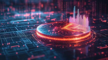 Obraz premium Futuristic Data Visualization with Circles and Bars