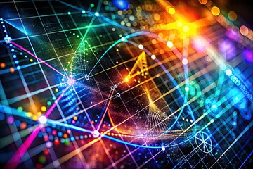 Obraz premium Abstract representation of calculus concepts featuring graphs, equations, and mathematical symbols