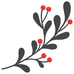 branch with red berries Christmas theme 