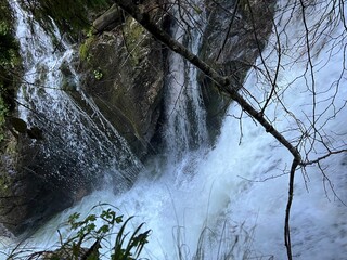 The Šunik water grove or waterfalls on the Lepenca stream (Bovec, Slovenia) - Der Sunik-Wasserhain oder Wasserfälle am Bach Lepenca (Bovec, Slowenien) - Šunikov vodni gaj v Lepeni (Bovec, Slovenija) © Mario