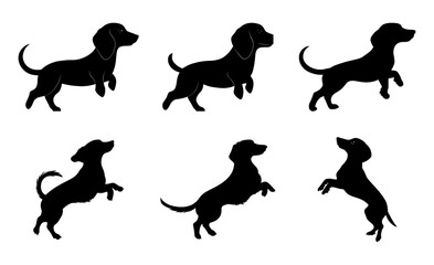 Vector Image - dog silhouette in default pose isolated on white background
