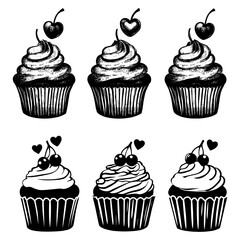 Cupcake design silhouette vector illustration
