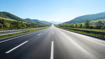 Obraz premium Open Road Through Lush Green Landscape