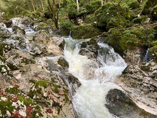 The Šunik water grove or waterfalls on the Lepenca stream (Bovec, Slovenia) - Der Sunik-Wasserhain...