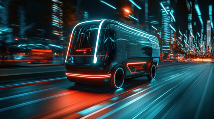 Fototapeta premium Design of High-Precision AI-Controlled Cargo Transport Map 