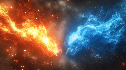 Fototapeta premium A versus logo set against a holographic background with lightning and flashes, designed for cyber sport tournament screens, Ai