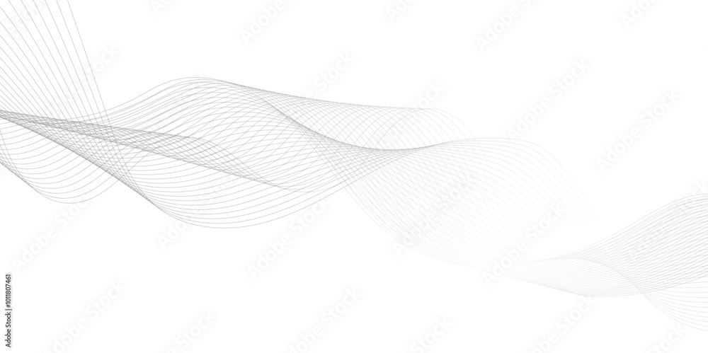 Aufkleber curve wave seamless pattern of geometric lines, abstract black and white background with wave lines,