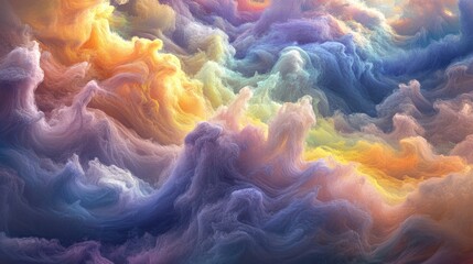 Obraz premium Colorful Abstract Cloud Formation in Pastel Hues