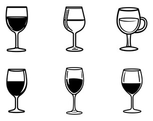 glass, set of glass, vector icon

