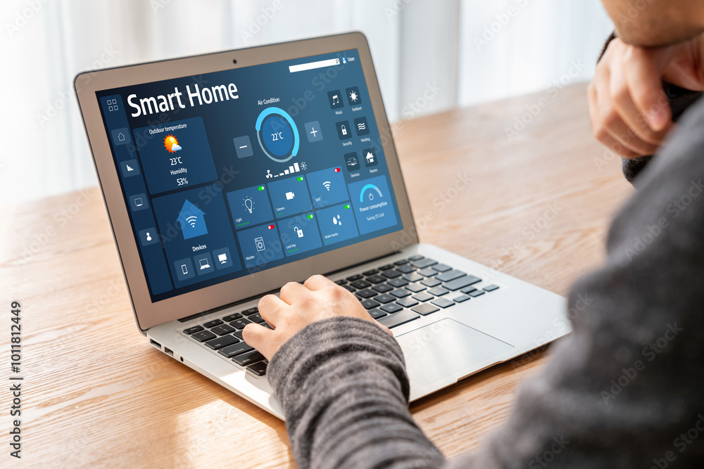 Poster smart home technology, centric remote control system with digital dashboard for air conditioning, sa
