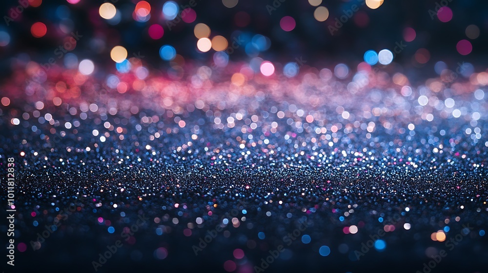 Poster abstract background with sparkling glitter and bokeh lights.