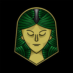 Illustration of a people's mascot logo with a solid color combination