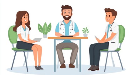 Fototapeta premium Hiring Nurse Or Doctor At Interview, Generative AI