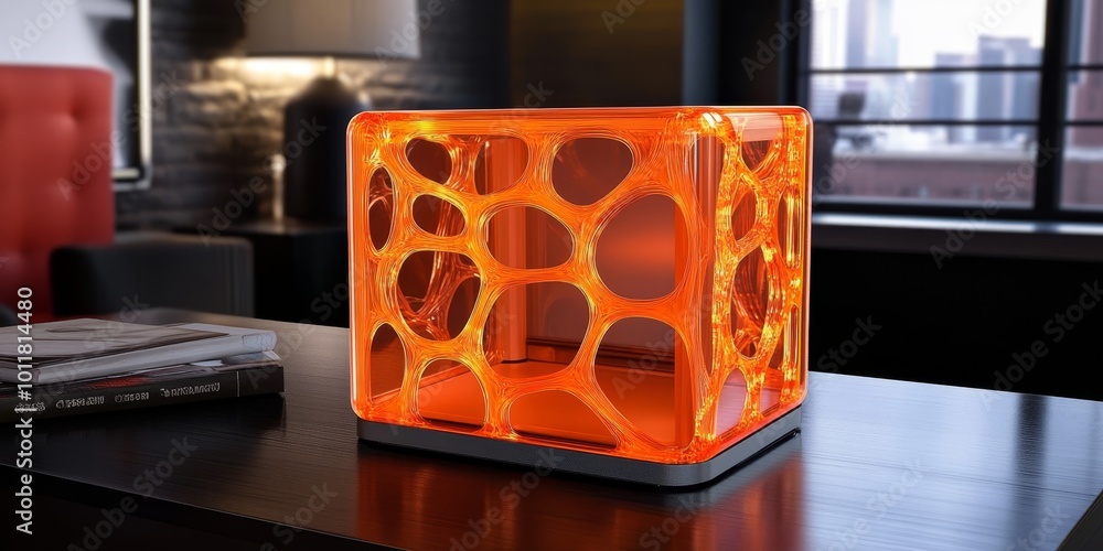 Poster 3D Printer in Action: Create an image of a 3D printer producing intricate designs layer by layer, showcasing modern manufacturing techniques.