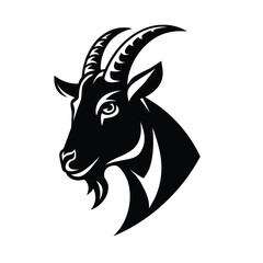 Black Goat Head. Goat Head Vector. Goat Head icon. Goat Head logo. Goat logo. Goat Head silhouette.