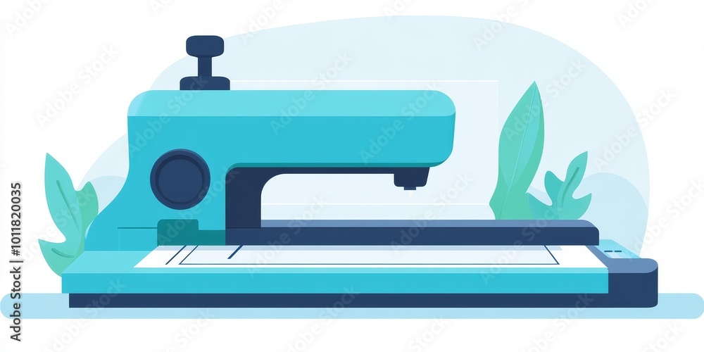 Poster Vinyl Cutter Machine: Depict a vinyl cutter machine creating custom decals, emphasizing creativity and craftsmanship in design.