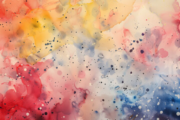 A colorful painting with splatters of paint that looks like a galaxy