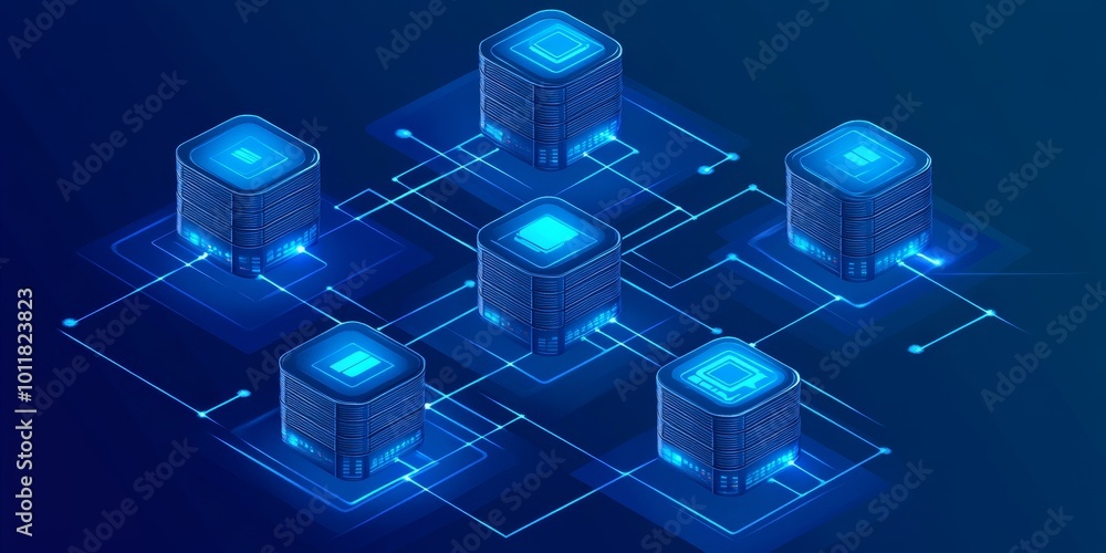 Poster API Integration in Applications: Depict a developer integrating various APIs into an application, showcasing how data flows between different services and platforms.