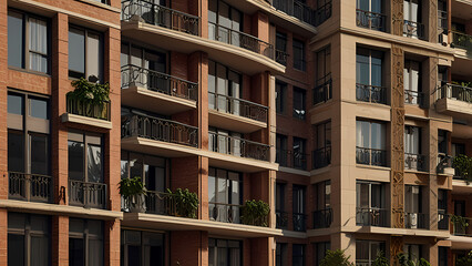 Showcasing a pattern view of an apartment building