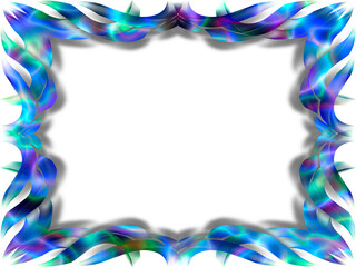 A stunning neon Christmas frame with intricate swirls and elegant patterns, perfect for a festive greeting card