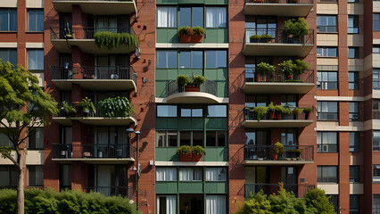 Showcasing a pattern view of an apartment building
