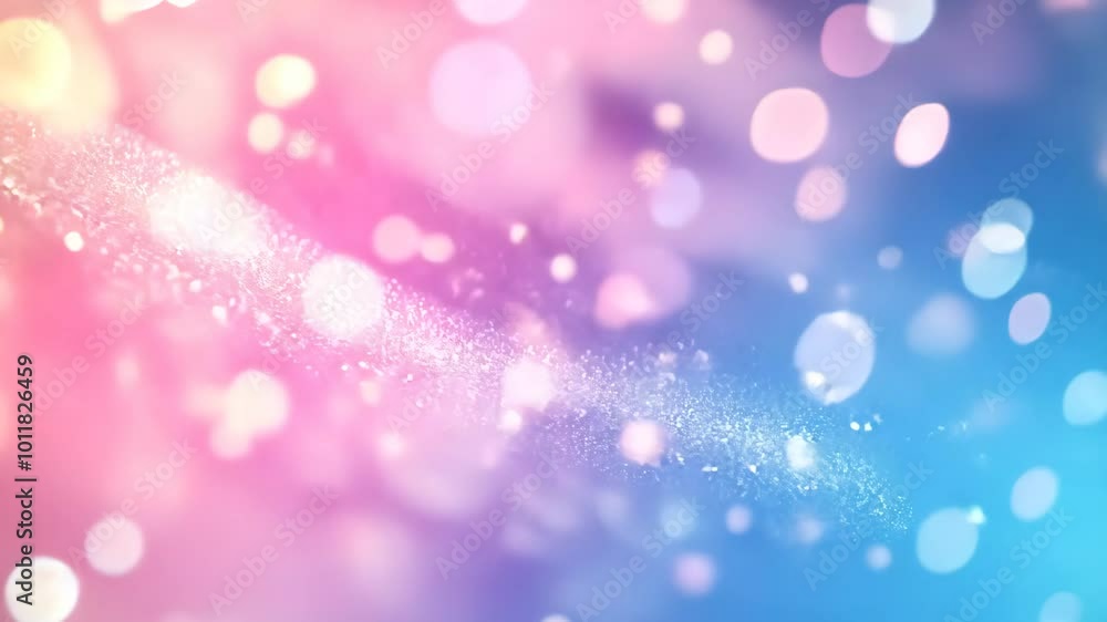 Poster abstract colorful bokeh lights background with pink and blue hues. festive and dreamy atmosphere con