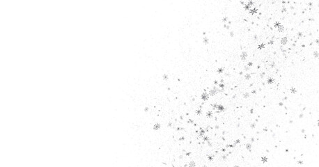 Whirling Snowflakes: Enthralling 3D Illustration of Falling Festive Snow Crystals