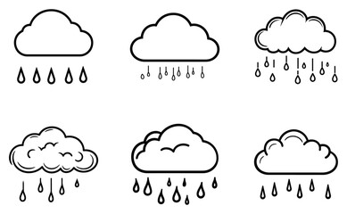 rainy line icon design vector template
