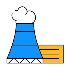nuclear power station line icon vector. nuclear power station sign. isolated symbol illustration